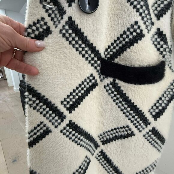 Joseph Ribkoff Checkered Jacket | Vanilla & Black | Style 223952 | Size S/P - Picture 8 of 15